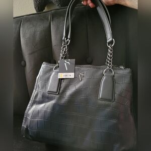 Simply Vera bag NWT Black gunmetal chain